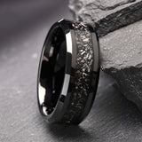Anel de carboneto de tungstênio para homem anillos bague homme pareja de compromiso moda jóias alianças de casamento anéis de noivado de meteorito