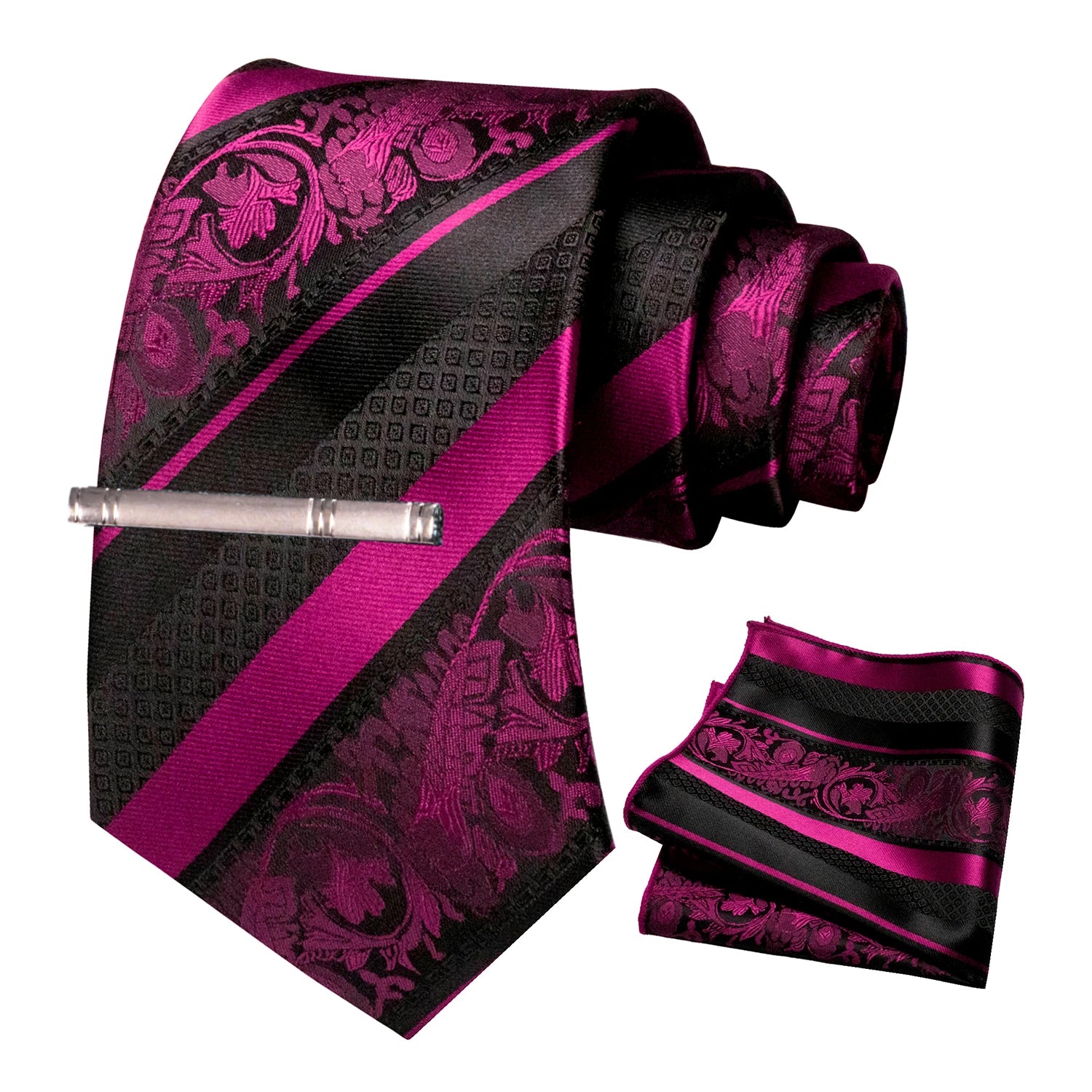 Clássico masculino floral gravata 8cm conjunto de gravata de seda bolso quadrado gravata clipe ternos de negócios acessórios noivo casamento cravat