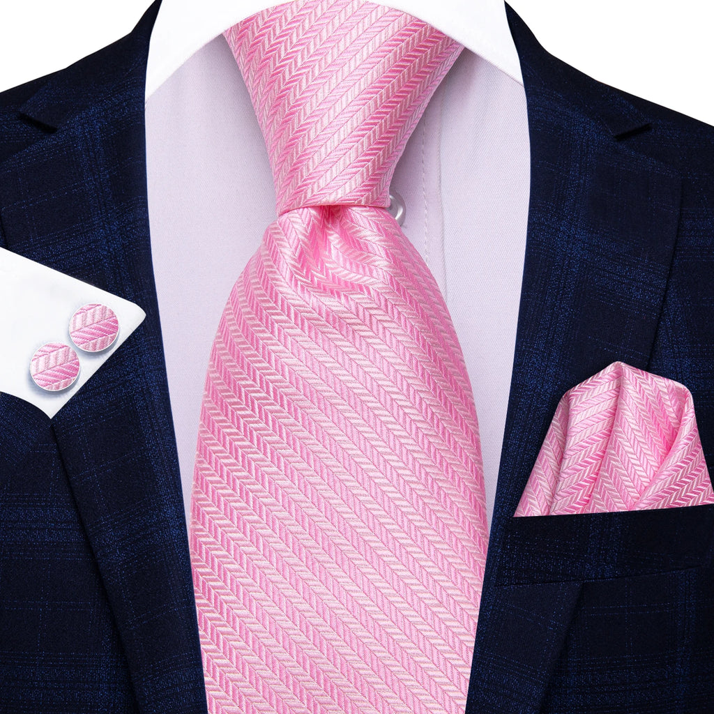 Conjunto clássico de gravata de seda masculino, gravata, floral, rosa, roxo, azul, elegante, lenço, abotoaduras, moda luxuosa, 3 peças
