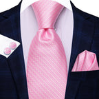 Conjunto clássico de gravata de seda masculino, gravata, floral, rosa, roxo, azul, elegante, lenço, abotoaduras, moda luxuosa, 3 peças