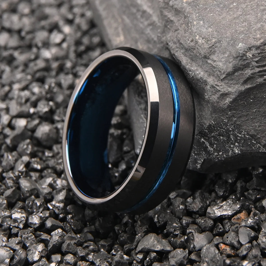 Anéis para homem clássico anel de tungstênio jóias punk jóias góticas bijoux homme acessórios dos homens retro joyeria moda aneis
