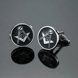 Abotoaduras maçônicas para homens, camisa francesa polida esmalte, material de cobre, marca de moda, acessórios, atacado