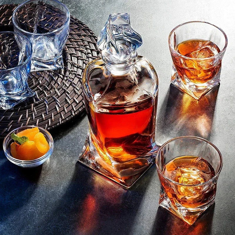 Hellodream-Luxury Crystal Glass Whisky Decanter, Sem Chumbo, Licor para Álcool, Bourbon, Scotch 27.05 oz