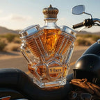 Nova garrafa de uísque v8 garrafa de motor de motocicleta vintage vidro decorado v-tipo duplo-motor uísque sóbrio barware