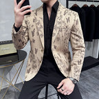 Blazer Masculino de Luxo Slim Fit Estampado - Elegância e Estilo para Toda Ocasião