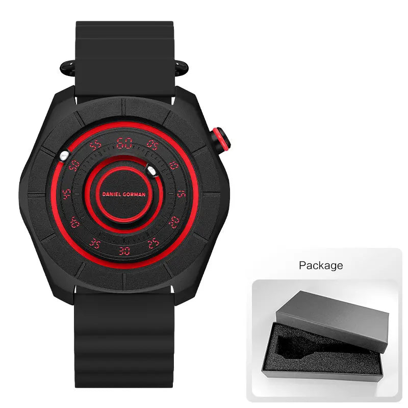 DANIEL GORMAN Relógio Esportivo para Homens Moda Verde Pulseira de Silicone Relógio de Pulso Luminoso À Prova D 'Água com Contas Magnéticas Mãos DG0788