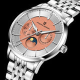 Pagani design novo relógio masculino semana exibição de aço inoxidável relógio de quartzo masculino 100m à prova dwaterproof água grande caixa de presente embalagem requintada