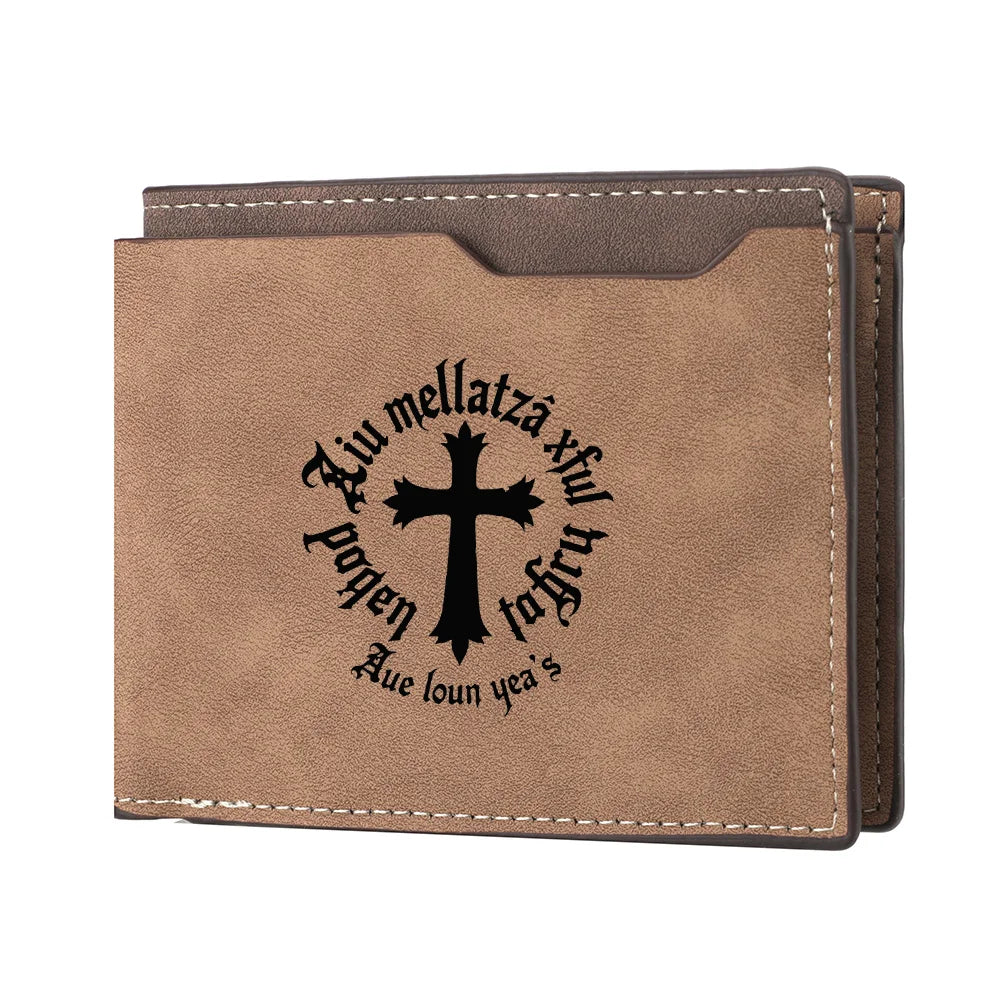 Carteira curta retrô elegante para homens com design de couro PU personalizado porta-dinheiro compacto