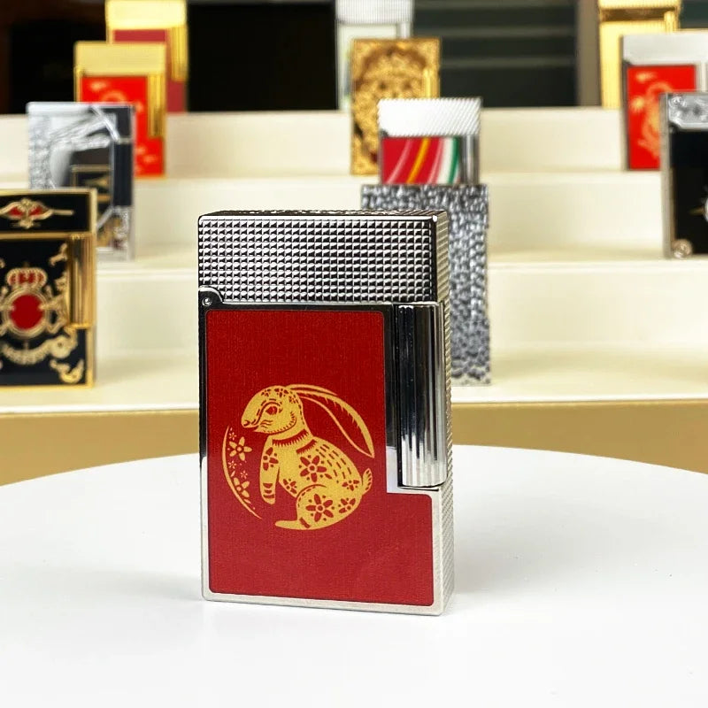 Isqueiro a gás vintage de alta qualidade para homens e mulheres, caixa de cigarro à prova de vento, nova condição