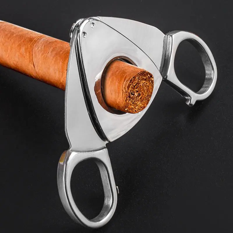 Cortador de charutos em aço inoxidável, portátil, com lâminas afiadas para charutos. Cortador especial para charutos cubanos, portátil