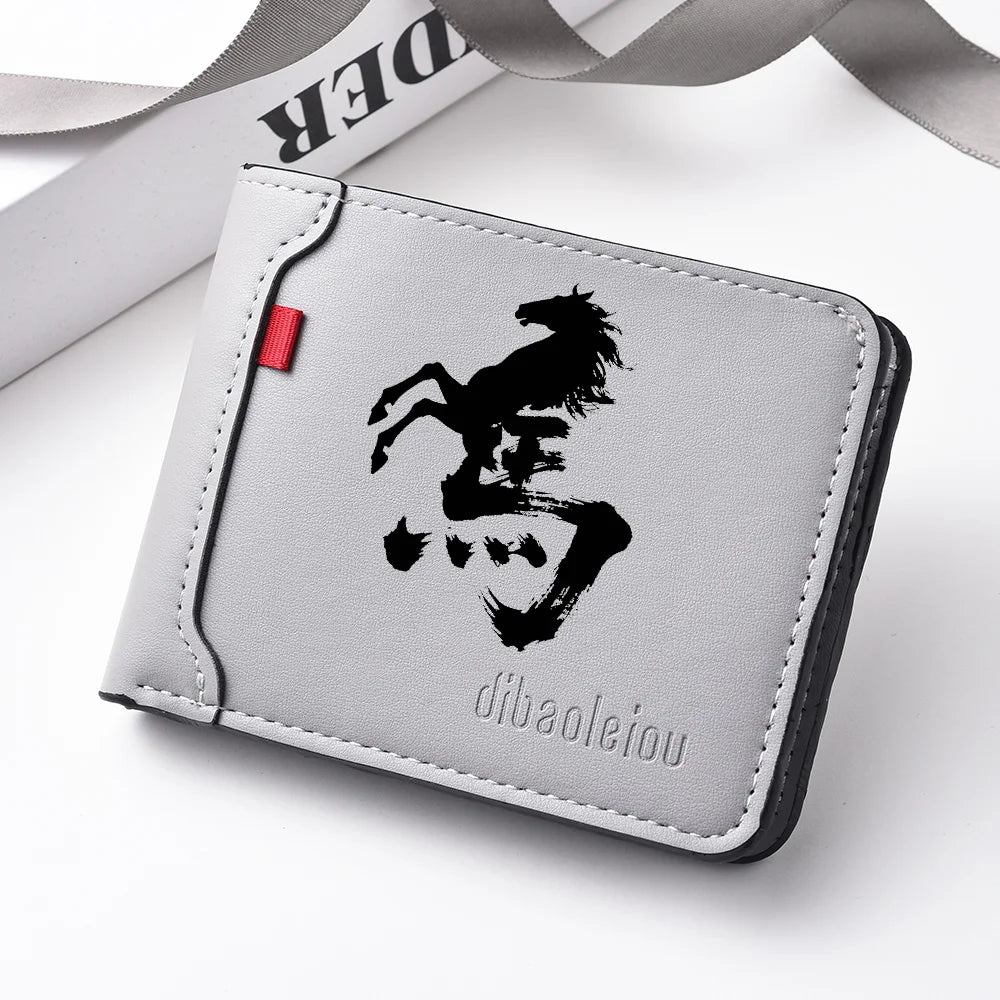 Carteira masculina ultrafina multifuncional casual de couro PU design personalizado elegante