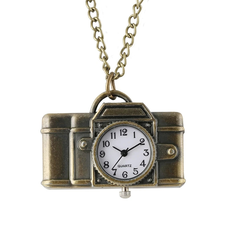 Pouco bronze coroa personagem retro design vintage relógios de bolso para homem com 80cm colar corrente arte antiga colecionáveis