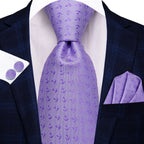 Hi-tie masculino elegante gravata lenço abotoaduras 3 pçs conjunto xadrez azul claro para smoking moda clássico seda luxo gravata para homem