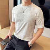 Tie dye gradiente design em torno do pescoço t-shirt, alta qualidade, vintage, elástico, slim fit, gola redonda, manga curta, festa t