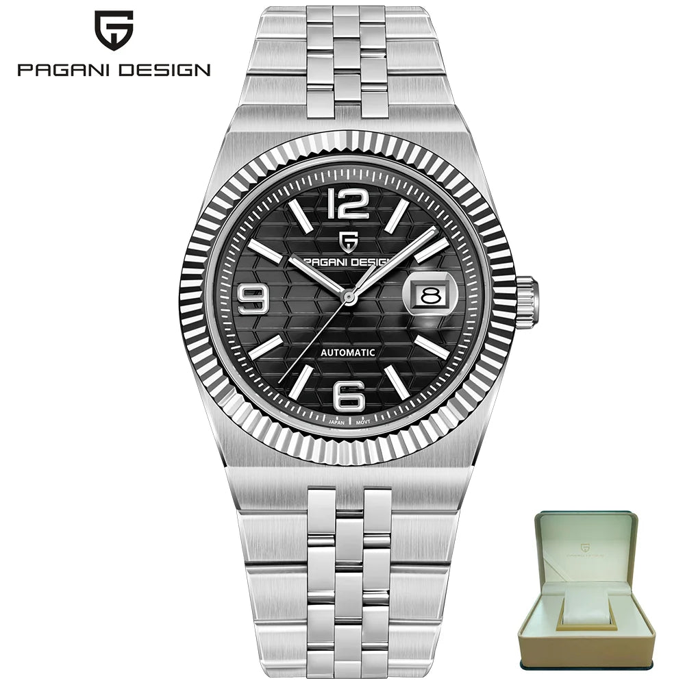 Pagani design novo relógio masculino negócios relógio mecânico automático 100m à prova dwaterproof água relógio masculino de aço inoxidável caixa de presente requintado