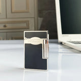 Encendedor retro de sonido brilhante, carcasa de latón a prueba de vento, butano inflável, antiderrapante lateral, encendedor d