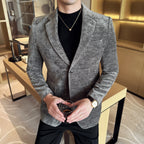 Alta qualidade veludo masculino moda negócios casual terno jaqueta nova cor sólida coreano fino ajuste terno de casamento social blazer 5xl-m