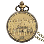 Vintage bronze chinês retro tai chi fofoca banish mau sorte relógio de bolso de quartzo colar pingente melhor amigo amizade jóias