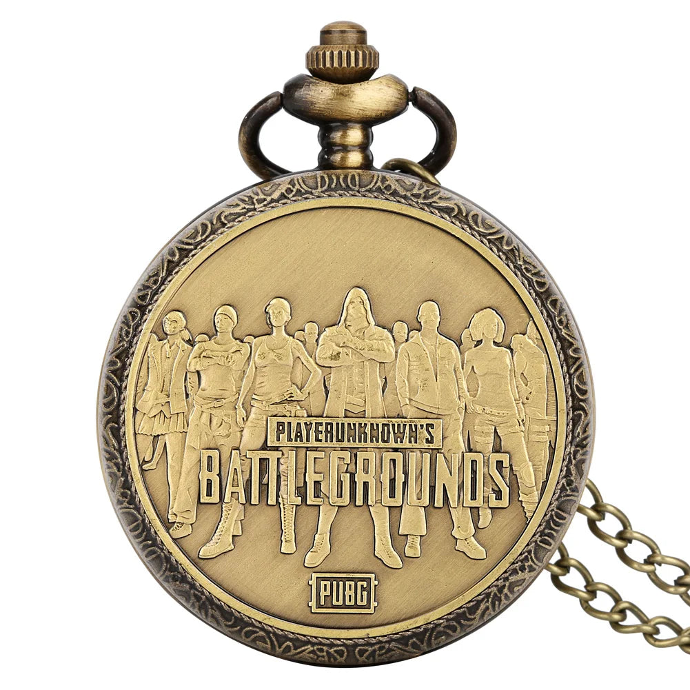Vintage bronze chinês retro tai chi fofoca banish mau sorte relógio de bolso de quartzo colar pingente melhor amigo amizade jóias