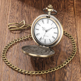 Bronze Vintage Ancient Dragon Design Quartz Pocket Watch Steampunk Analógico FOB Pocket Chain Presente Homens Mulheres Colar Pingente Relógio