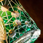 Estrela brilho japão edo kiriko wineglass starlight luxo copo de uísque mão grave cristal verde arte artesanato licor copo de vinho caixa de presente