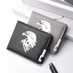 Carteira masculina de couro PU personalizada com estampa de águia carteira curta com vários slots