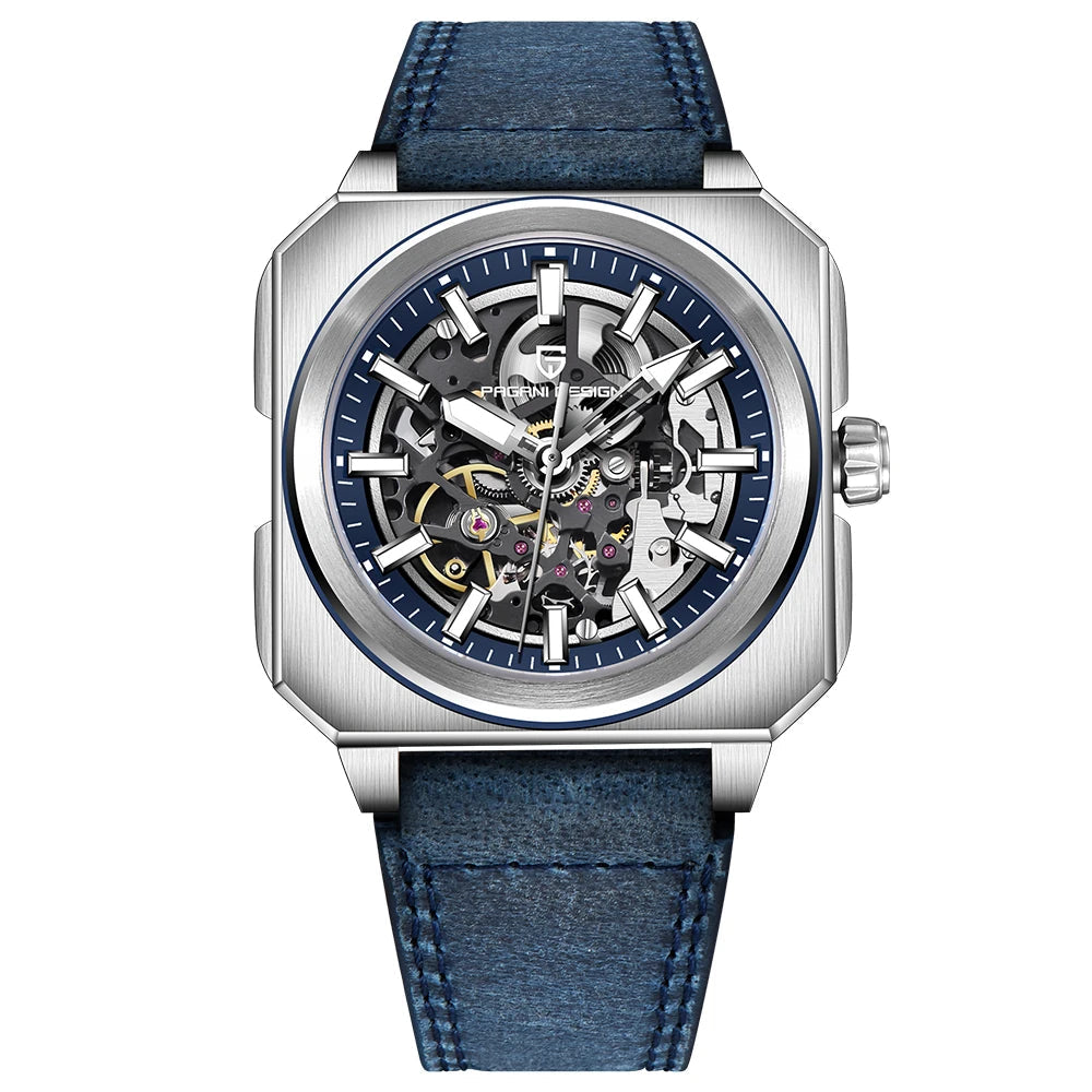 Pagani design 2024 novo 38mm bloco volante luminoso oco dial 50m à prova dwaterproof água casual masculino relógio mecânico automático