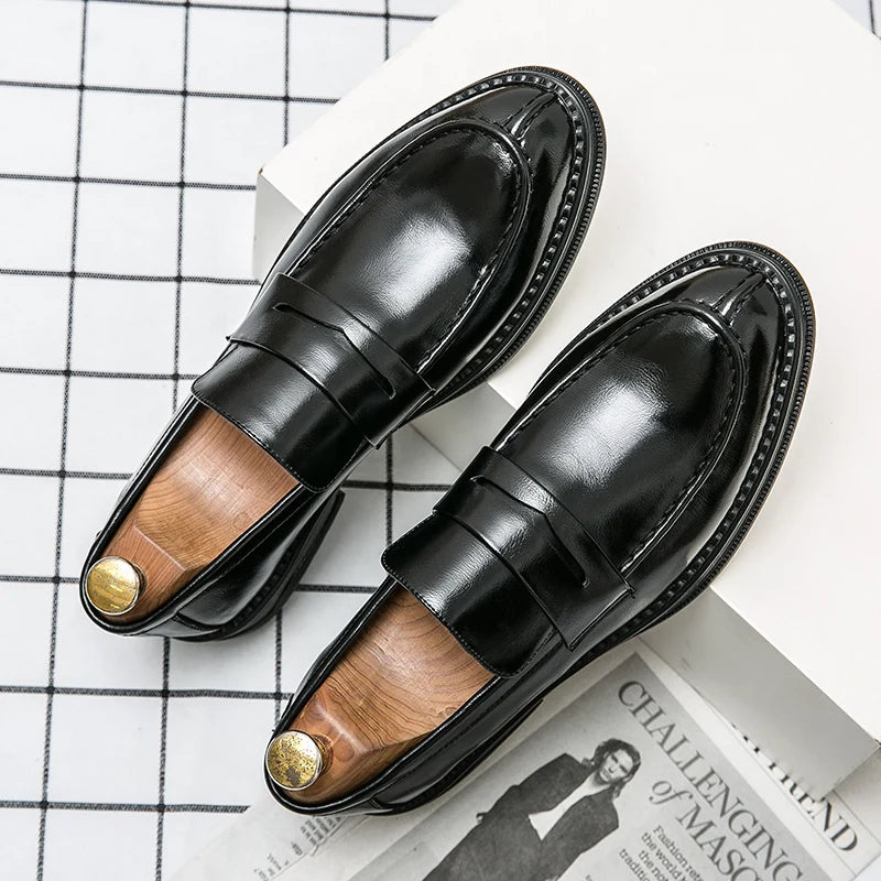 Sapatos de negócios de prata premium dos homens oxford sapatos de couro marca mocassins deslizamento em sapatos de casamento de alta qualidade sola macia sapatos vestido