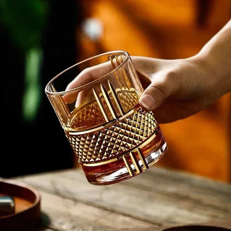Forro de ouro Whisky Copo, Old Fashioned Rocks Copos, Copos para Cocktail Scotch, Bourbon, Gin, Voldka, Brandy