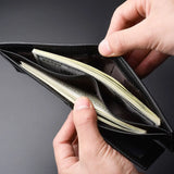 Carteira masculina de couro PU com estampa de lichia, cor sólida, presente de aniversário masculino