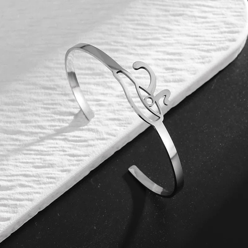 Pulseira de punho simples brilhante de dupla camada de aço inoxidável adequada para homens e mulheres pulseira de punho de duas cores joias de casal