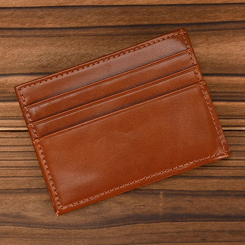 Luufan couro genuíno titular do cartão bolsa de couro real rfid caso de cartão embreagem carteiras slots para homens mulheres mini fino curto bolsa