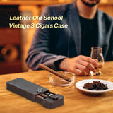 Caixa de charuto portátil de luxo com fivela de latão Humidor Cigar Box Estojo de couro para fumar Acessórios de armazenamento Compartimentos 3 ou 6 slots