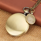 Bronze Vintage oco Coelho Padrão Bússola bolso, Pointer vermelho e branco, Dial Colar, Acessório Cadeia