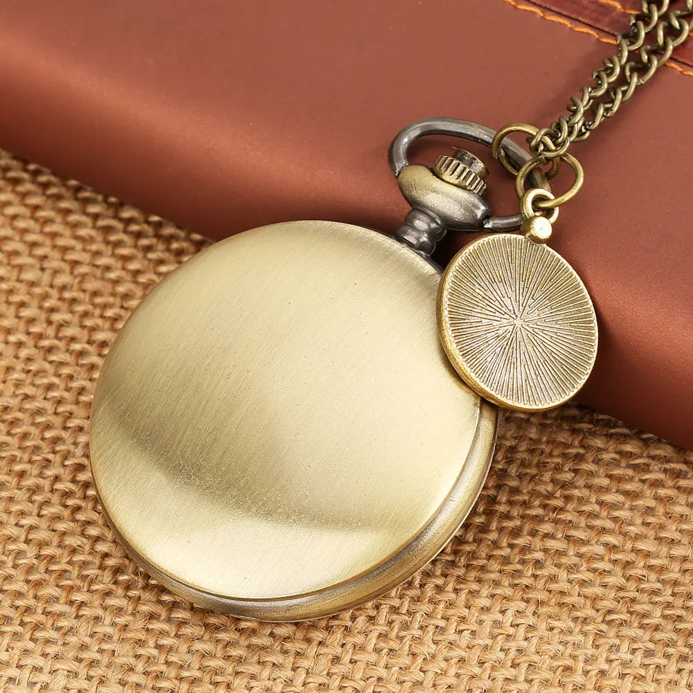 Bronze Vintage oco Coelho Padrão Bússola bolso, Pointer vermelho e branco, Dial Colar, Acessório Cadeia