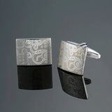 Camisa francesa Abotoaduras Material De Cobre, Retangular Modelado A Laser, Moda Masculina, Acessórios de vestuário, Atacado