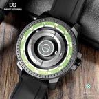 DANIEL GORMAN Relógio magnético masculino preto à prova d'água contas de aço inoxidável relógio de quartzo com pulseira de silicone DG0221 verde