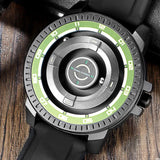 DANIEL GORMAN Relógio magnético masculino preto à prova d'água contas de aço inoxidável relógio de quartzo com pulseira de silicone DG0221 verde