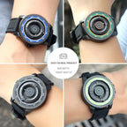 DANIEL GORMAN Relógio magnético masculino preto à prova d'água contas de aço inoxidável relógio de quartzo com pulseira de silicone DG0221 verde