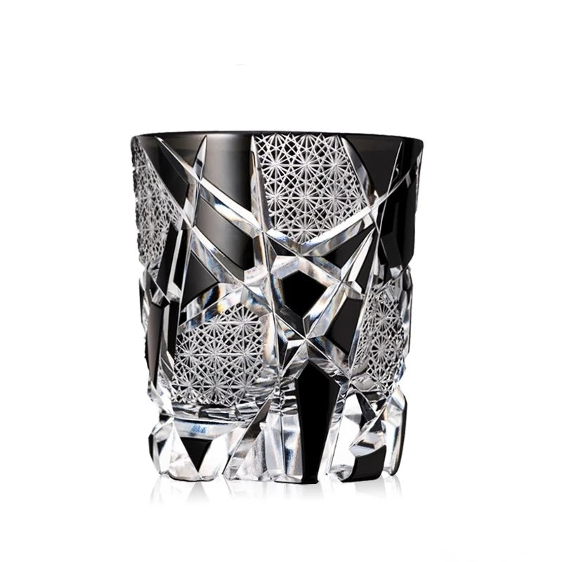 Escultura fina legal preto piscando relâmpago edo kiriko cristal ware copo de vinho qualidade superior copo de uísque cerveja caneca de água presentes do pai
