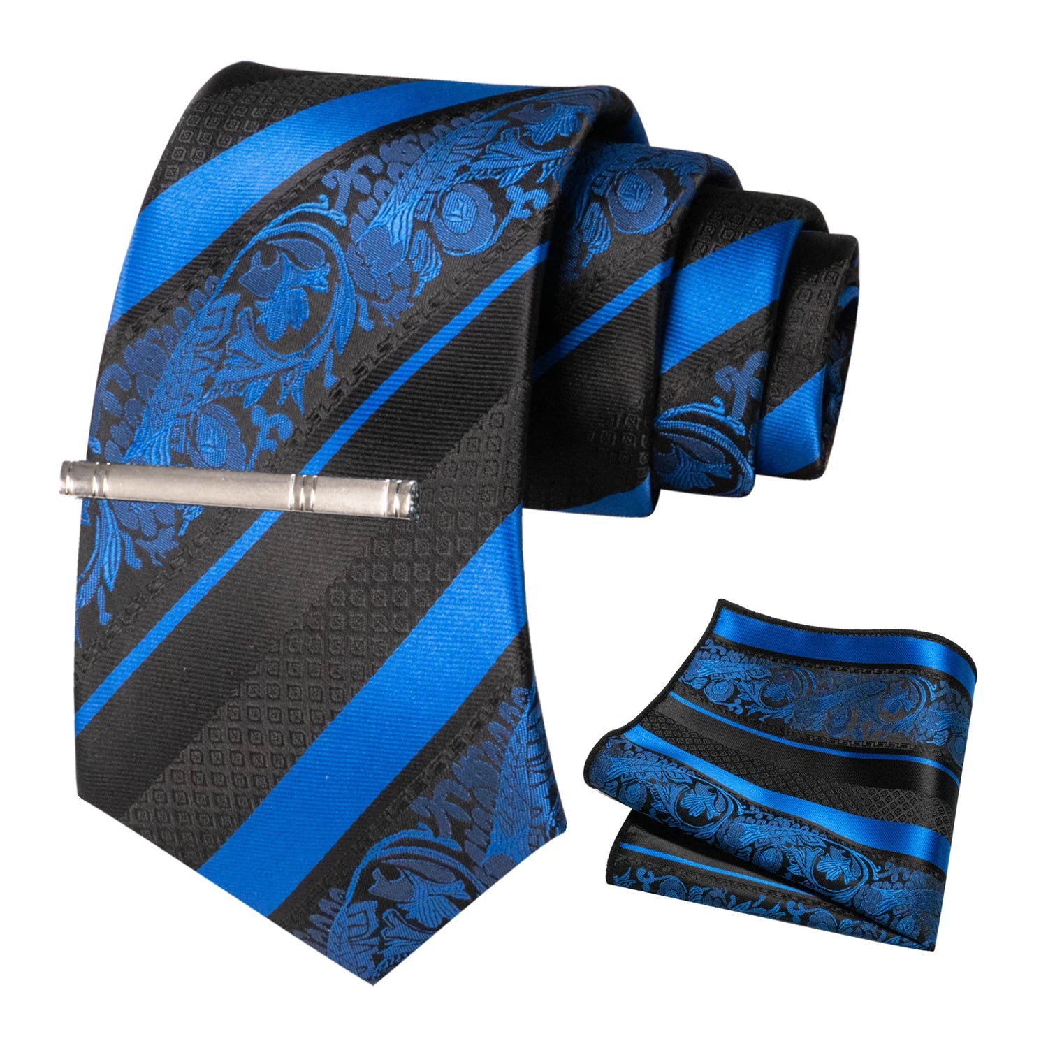 Clássico masculino floral gravata 8cm conjunto de gravata de seda bolso quadrado gravata clipe ternos de negócios acessórios noivo casamento cravat