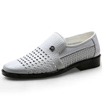 Primavera homens mocassins de couro sapatos masculinos verão oco respirável oxfords homem sapatos casuais deslizamento em sapatos de vestido formal para homem