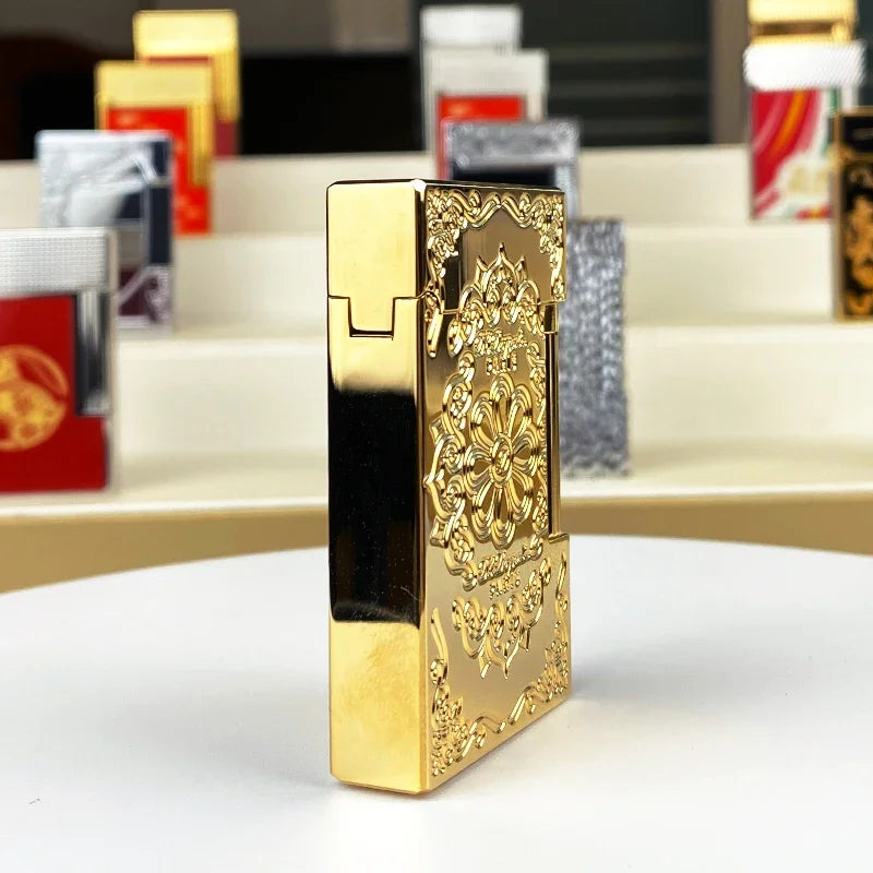 Isqueiro a gás vintage de alta qualidade para homens e mulheres, caixa de cigarro à prova de vento, nova condição