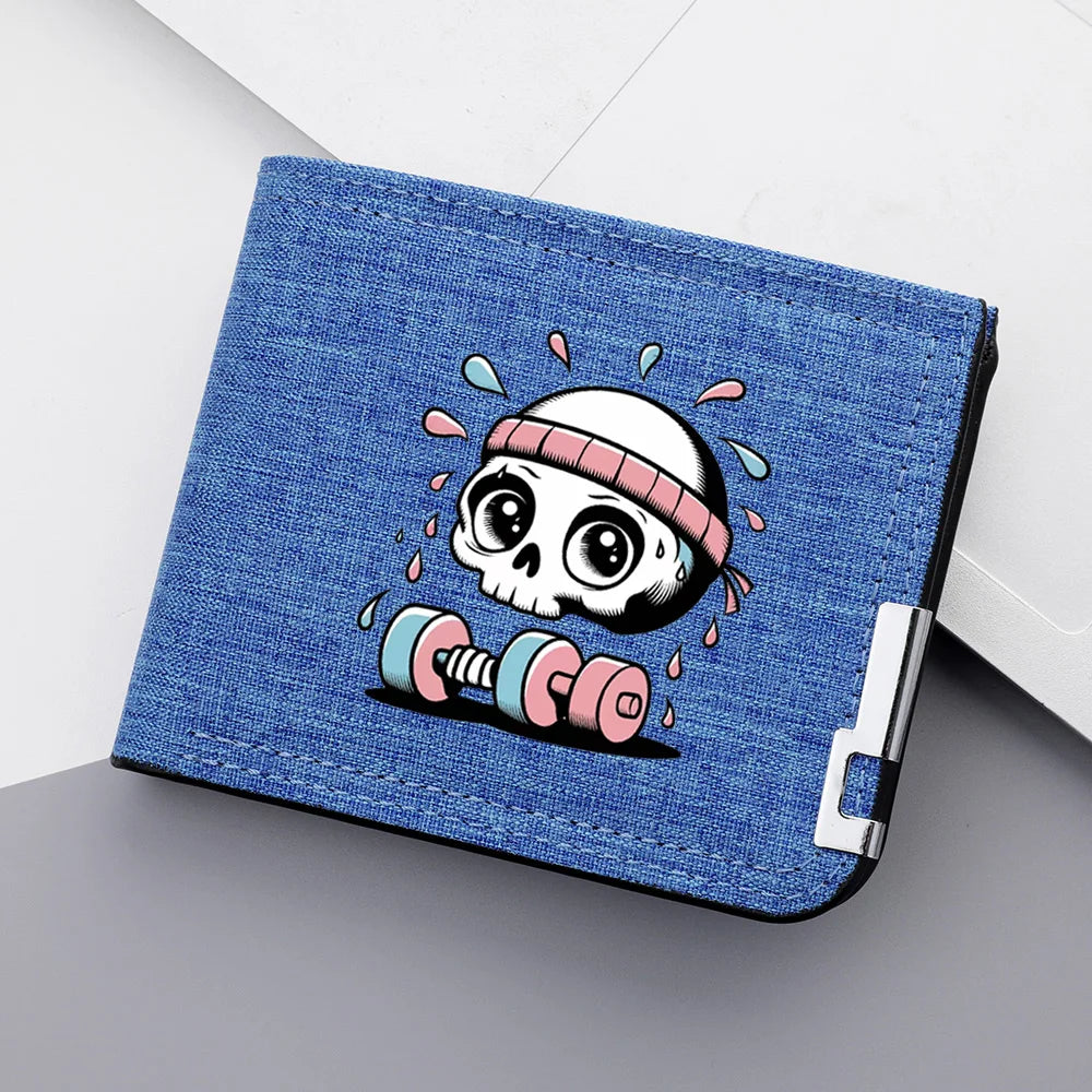 Design personalizado masculino ultra-fino zíper fivela lona titular do cartão de crédito multifuncional carteira juvenil