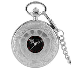 Preto numerais romanos relógio de bolso de quartzo masculino feminino preto oco caso steampunk vintage pingente colar melhores presentes para homens