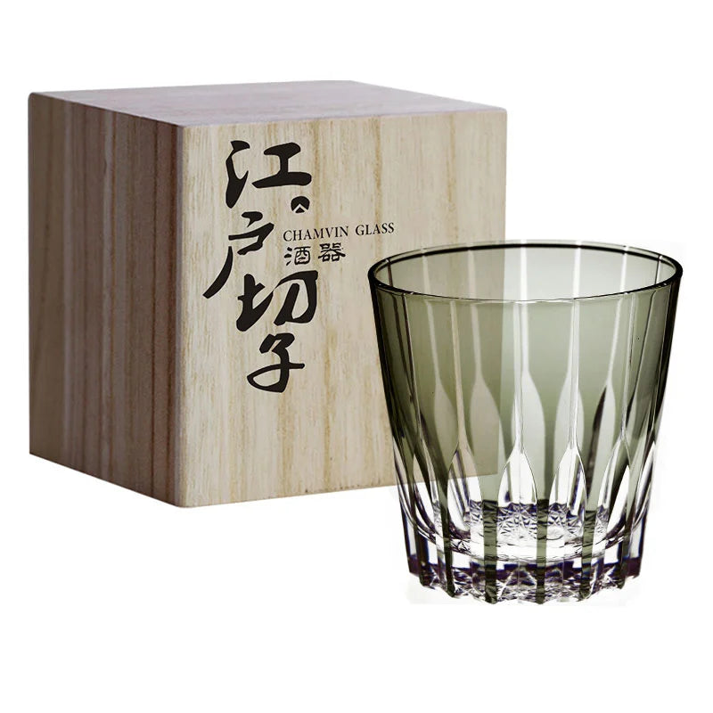 Sinta o Japão Edo Kiriko Cristal Uísque Copo, KAGAMI Design Brandy Cup, Uísque Snifter, Mão superior Esculpida Taças De Vinho, Copo De Licor