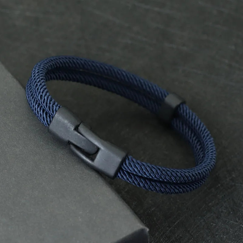 Nova moda masculina pulseira fio dupla camada destacável combinando empilhável braslet acessórios de lazer hombre erkek bileklik