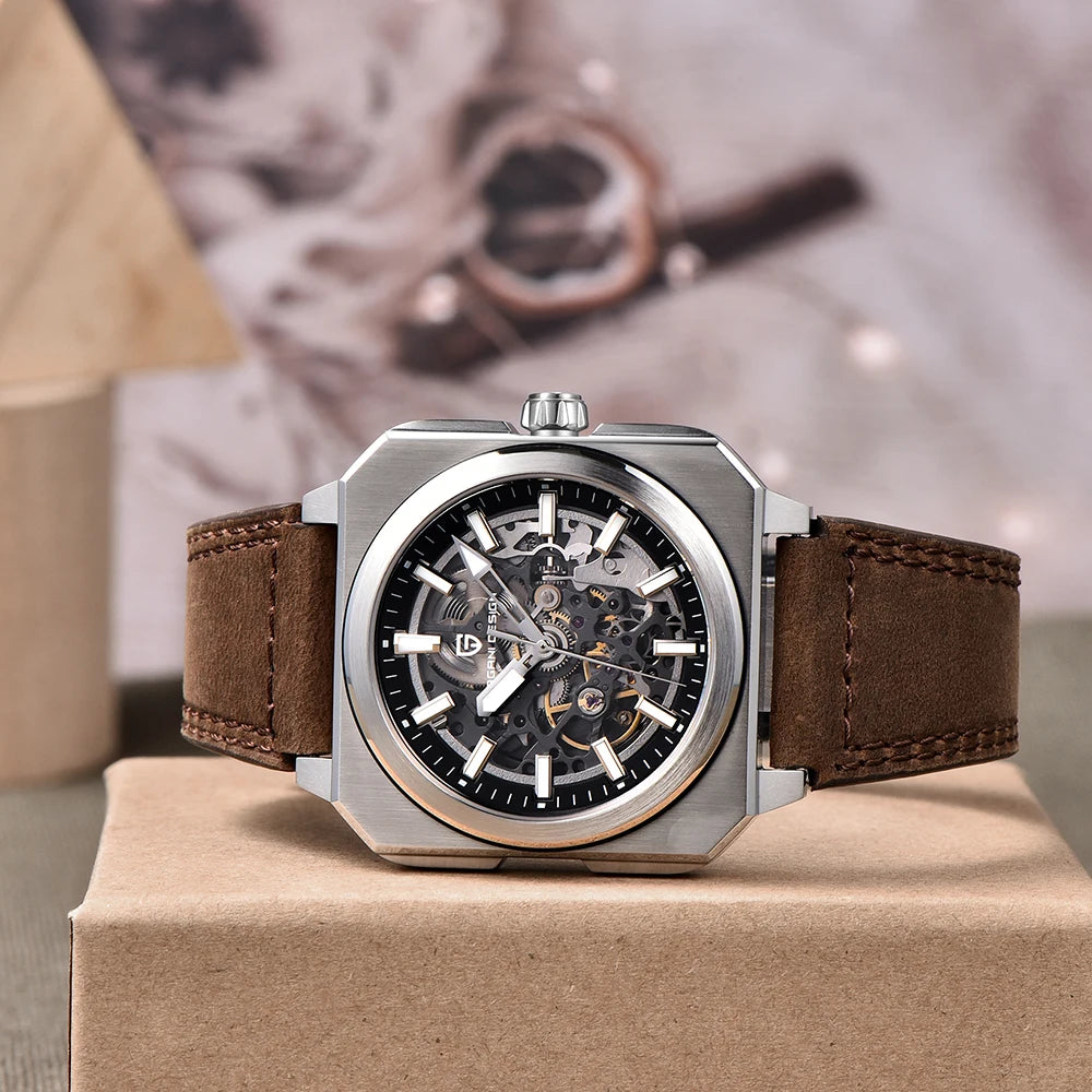 Pagani design 2024 novo 38mm bloco volante luminoso oco dial 50m à prova dwaterproof água casual masculino relógio mecânico automático