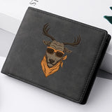 Mini carteira compacta masculina vintage casual ultrafina carteira de dólar americano id bolsa de armazenamento de cartão de crédito