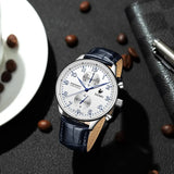 Novo design pagani moda masculina relógio casual à prova dwaterproof água 100m luxo couro esportes quartzo cronógrafo vk61relogio masculino